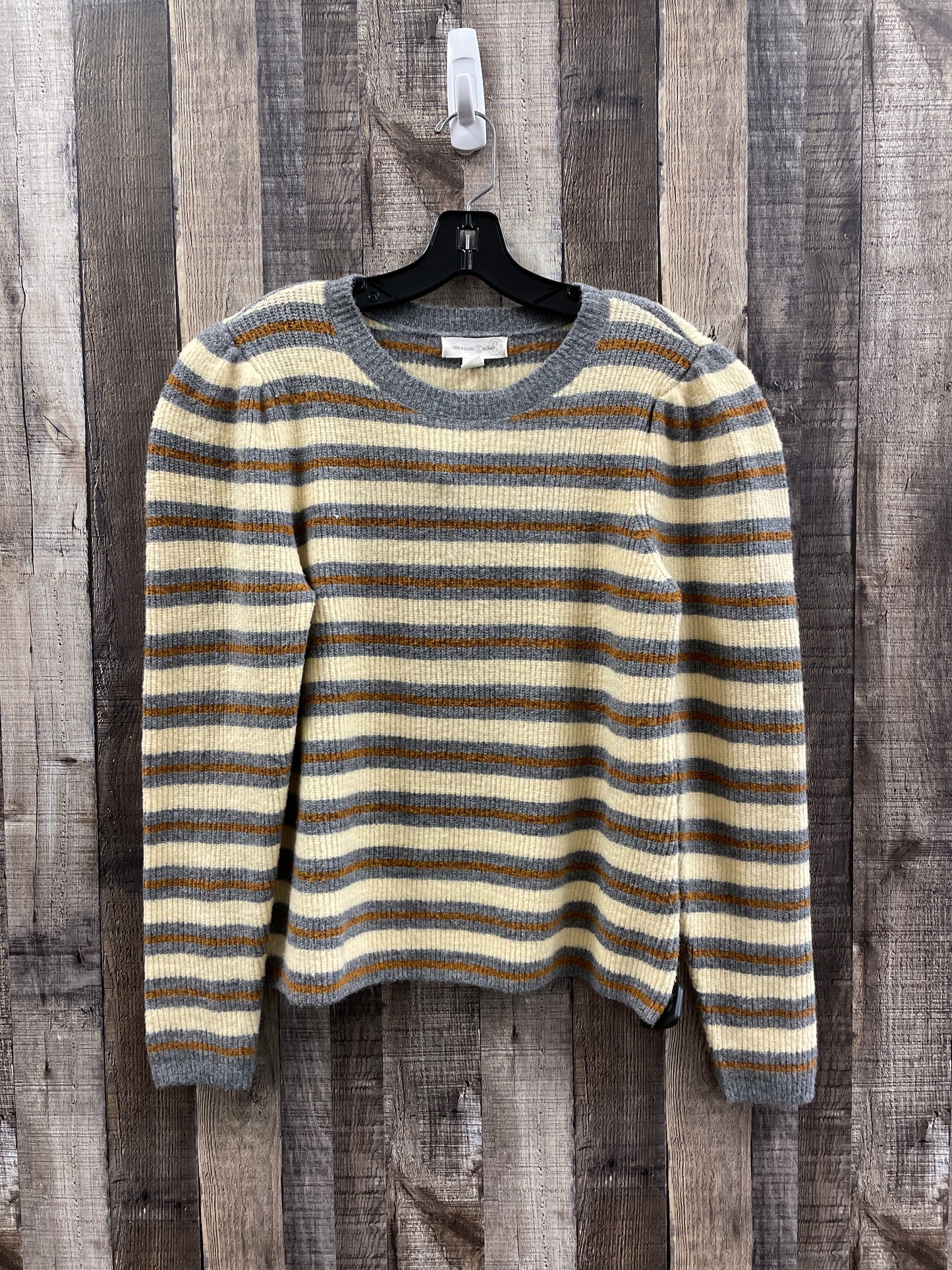 Sweater By Treasure And Bond In Striped Pattern, Size: L