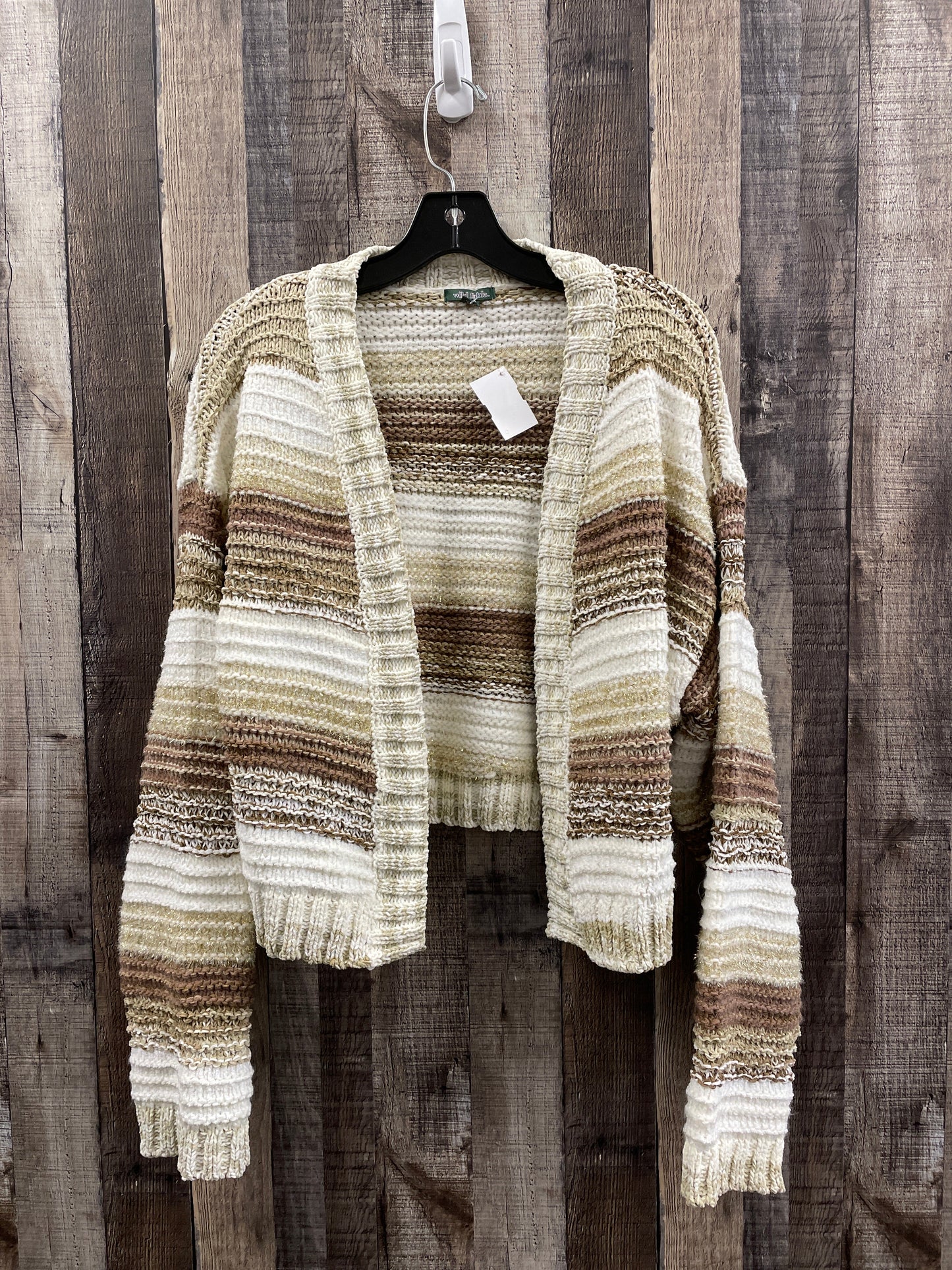 Sweater Cardigan By Wild Fable In Striped Pattern, Size: M