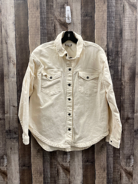 Jacket Shirt By Falls Creek In Cream, Size: M