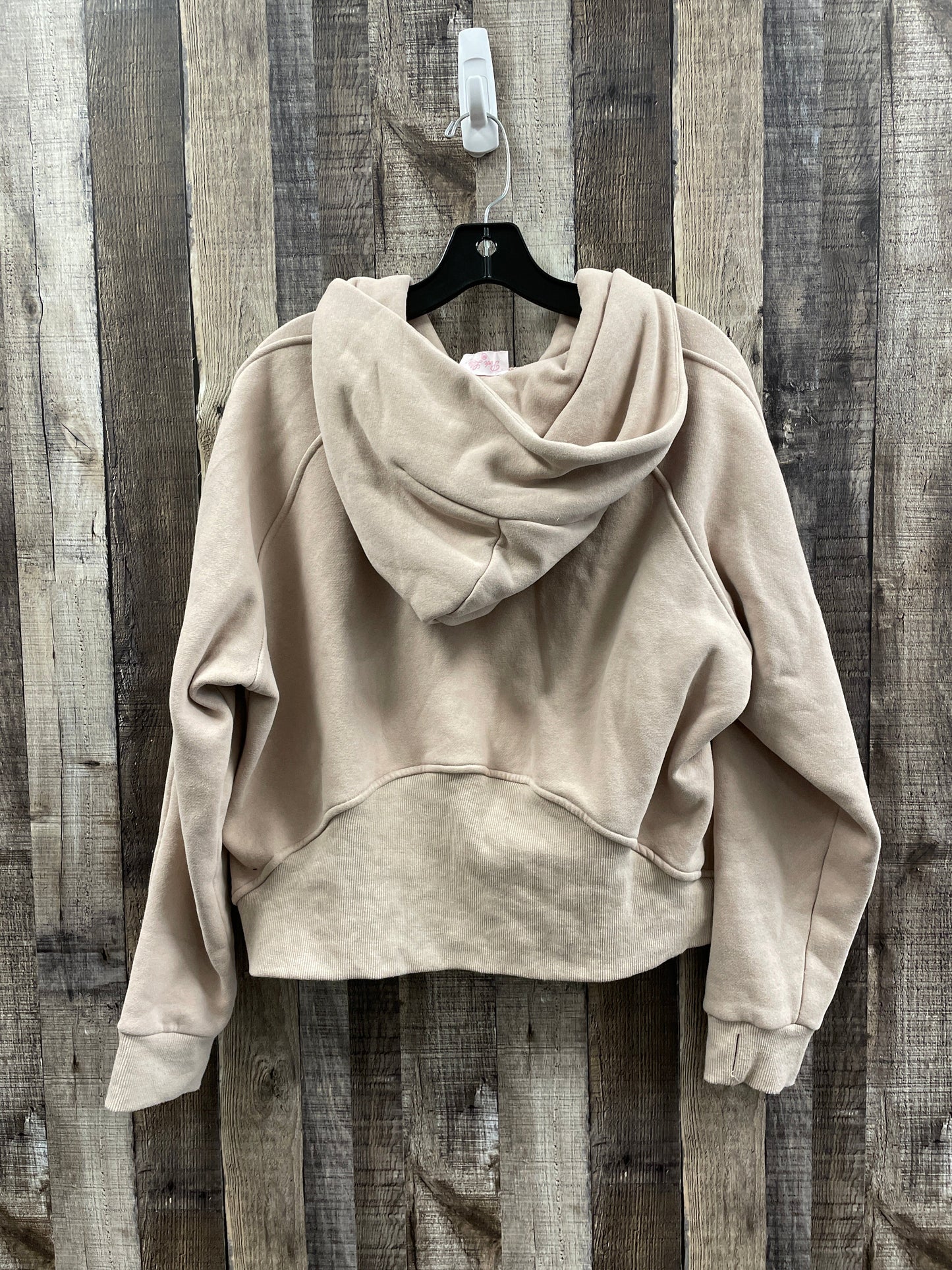 Sweatshirt Hoodie By Pink Lily In Tan, Size: M