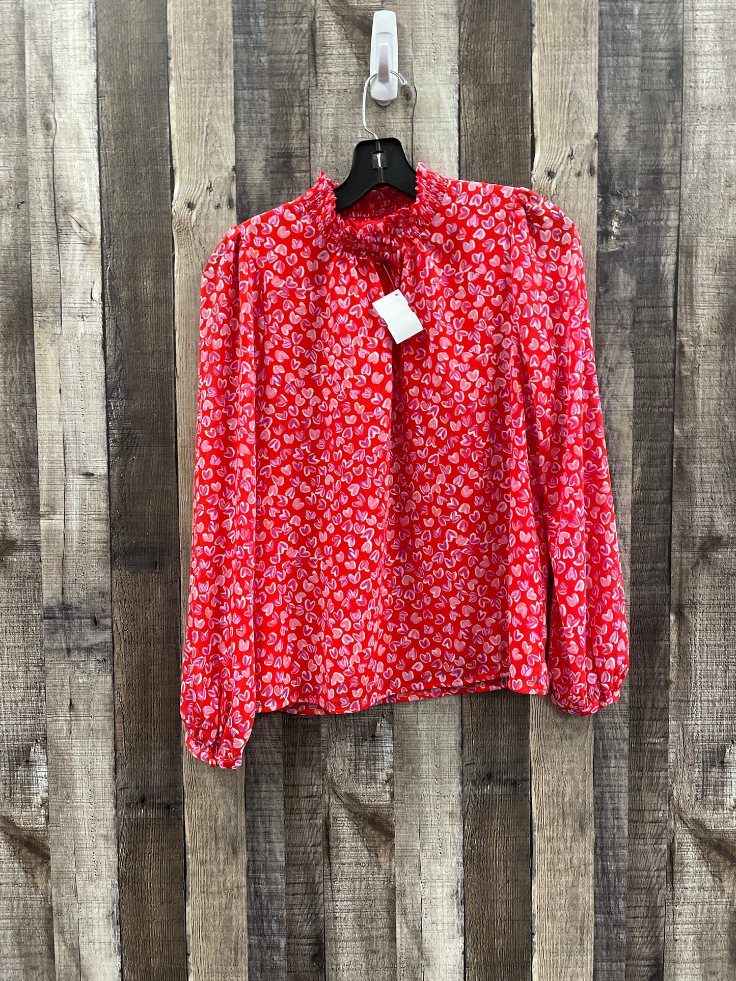 Blouse Long Sleeve By J. Crew In Red, Size: Xs