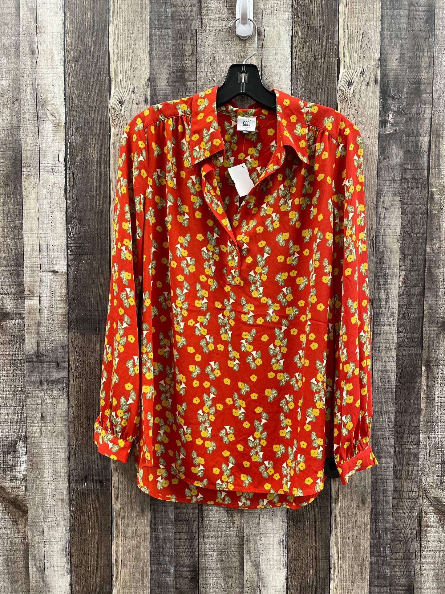 Blouse Long Sleeve By Cabi In Orange, Size: S