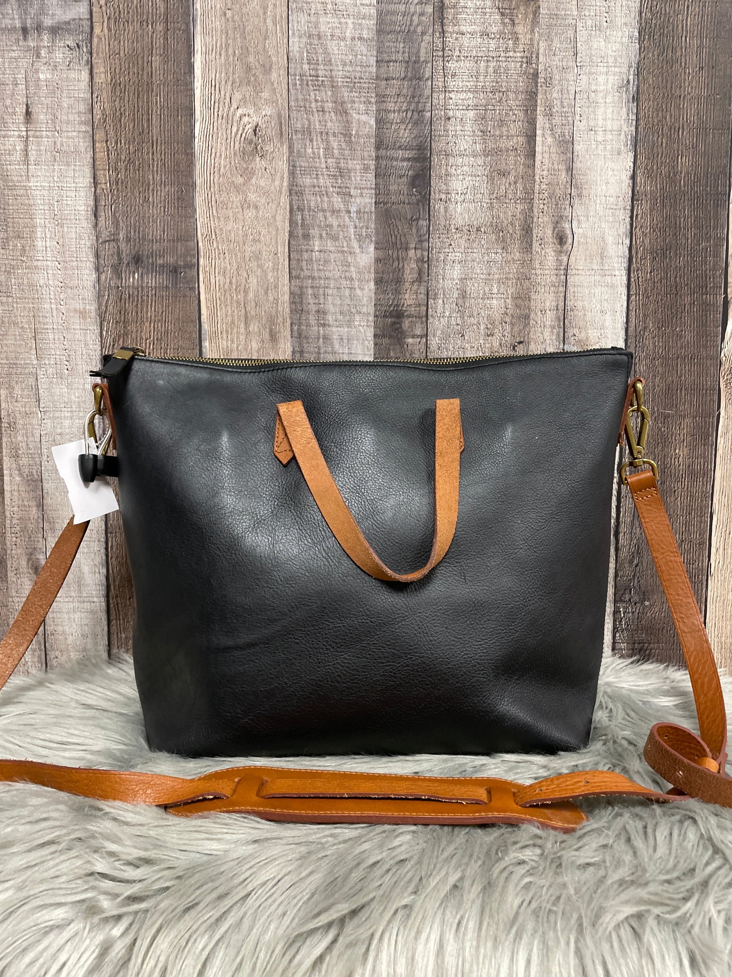 Handbag Leather By Madewell, Size: Large