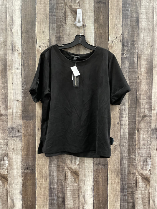 Top Short Sleeve By Banana Republic In Black, Size: L