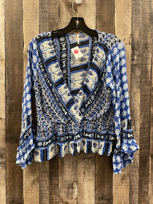 Top Long Sleeve By Free People In Blue, Size: L