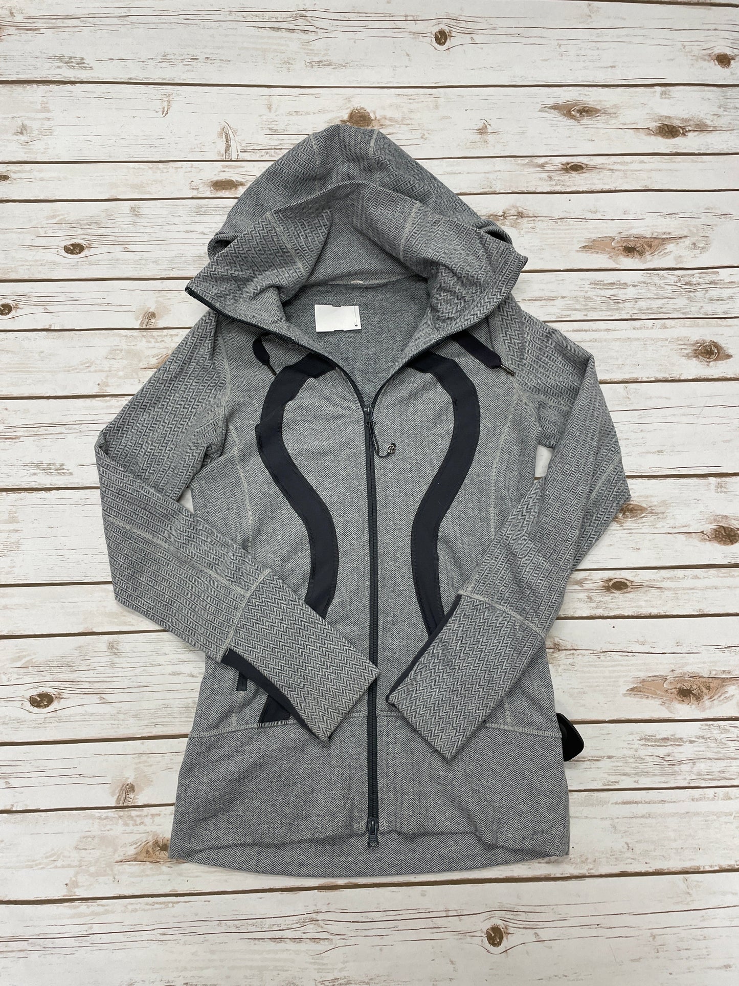 Athletic Jacket By Lululemon In Grey, Size: 6