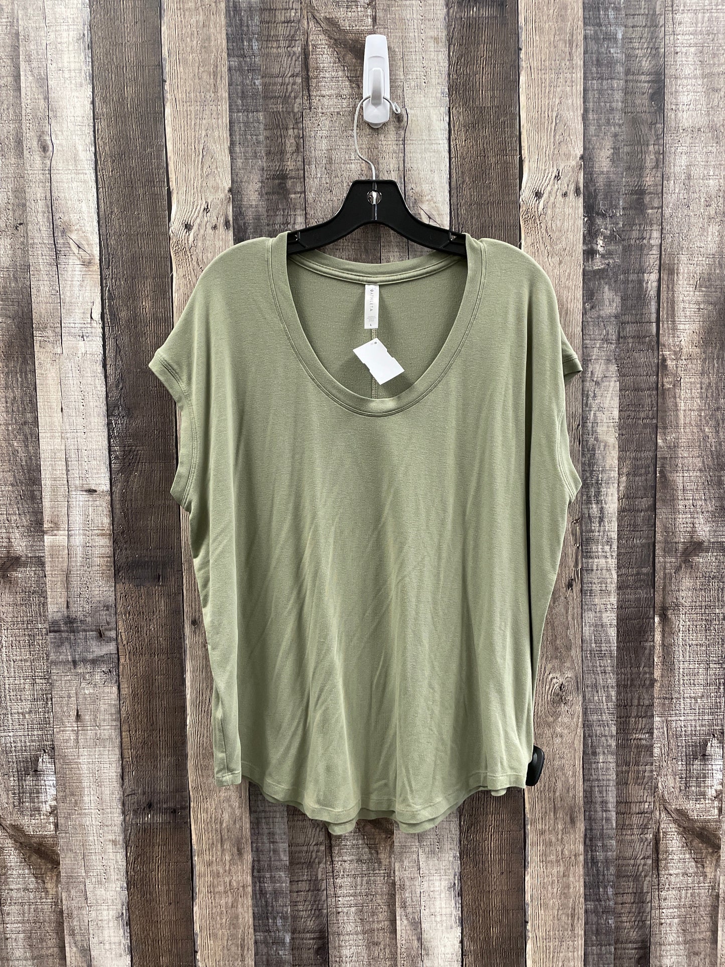 Athletic Top Short Sleeve By Athleta In Green, Size: L