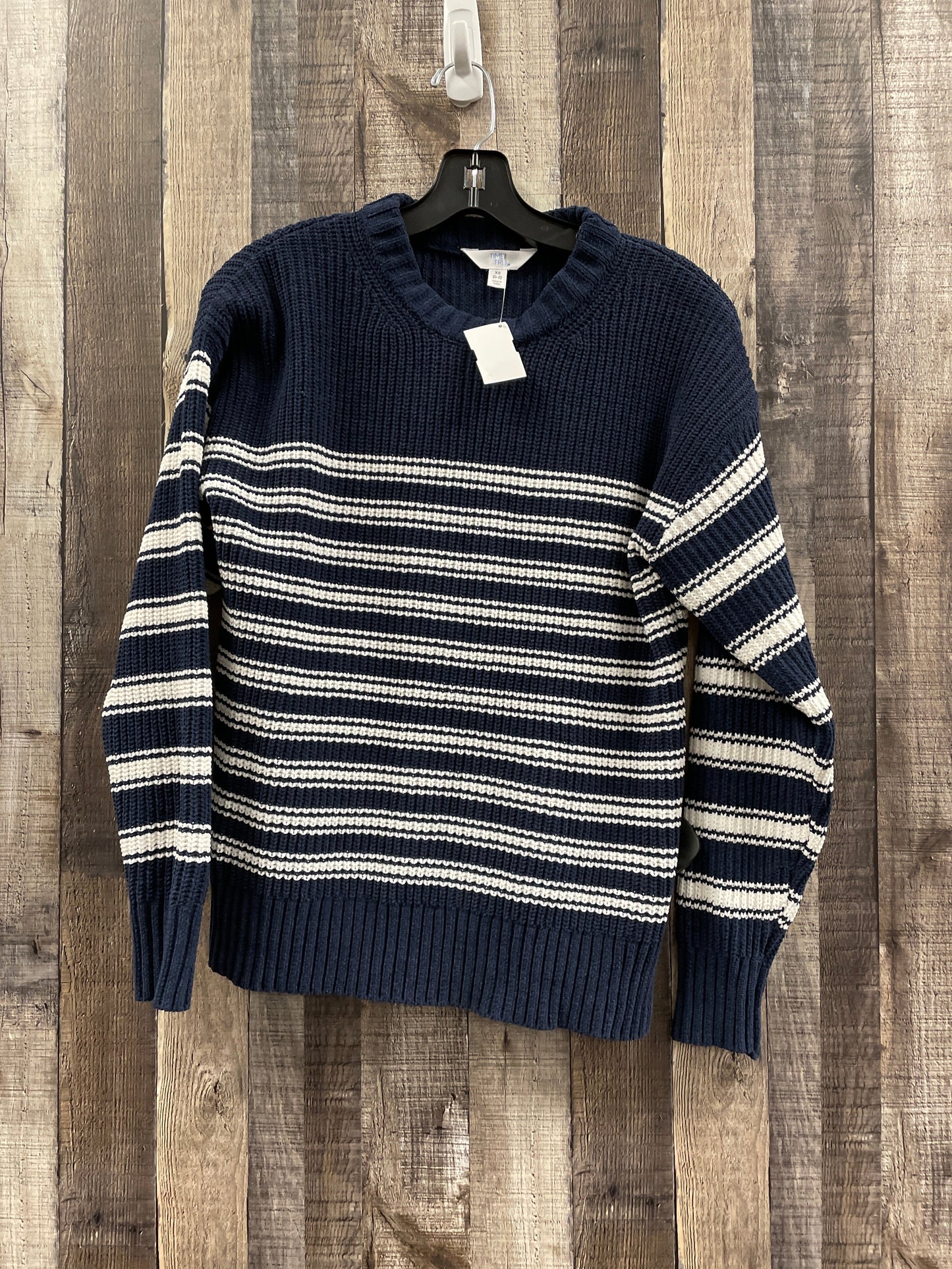 Sweater By Time And Tru In Blue & White, Size: Xs