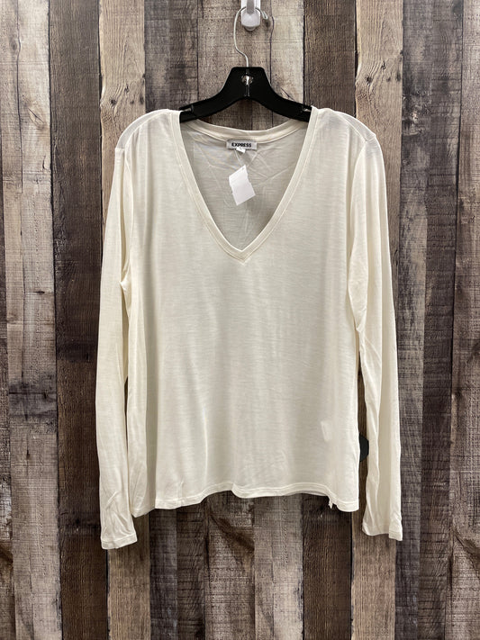 Top Long Sleeve By Express In Cream, Size: S