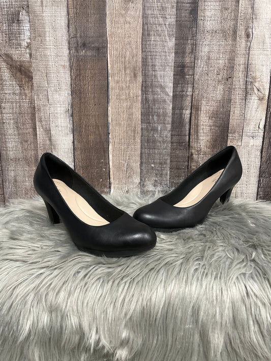 SHOES HEELS PLATFORM CLARKS in BLACK, Size: 9.5