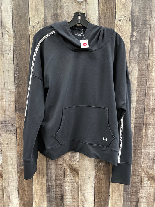 Athletic Sweatshirt Hoodie By Under Armour In Black, Size: 2x