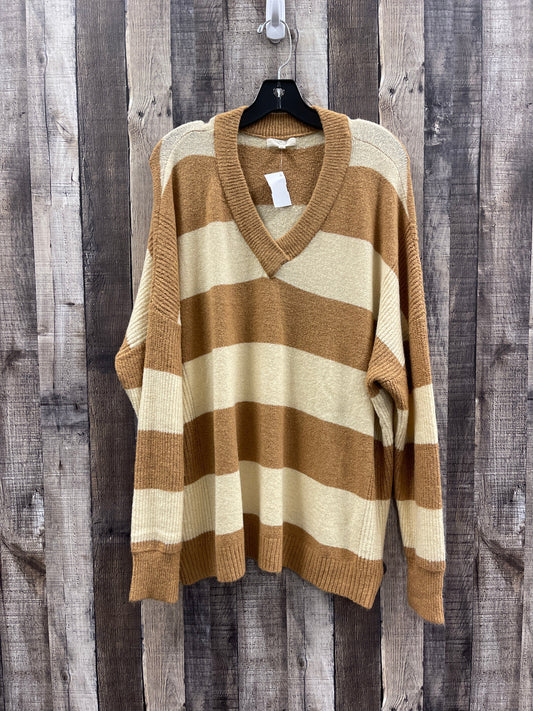 Sweater By Easel In Brown & Cream, Size: L