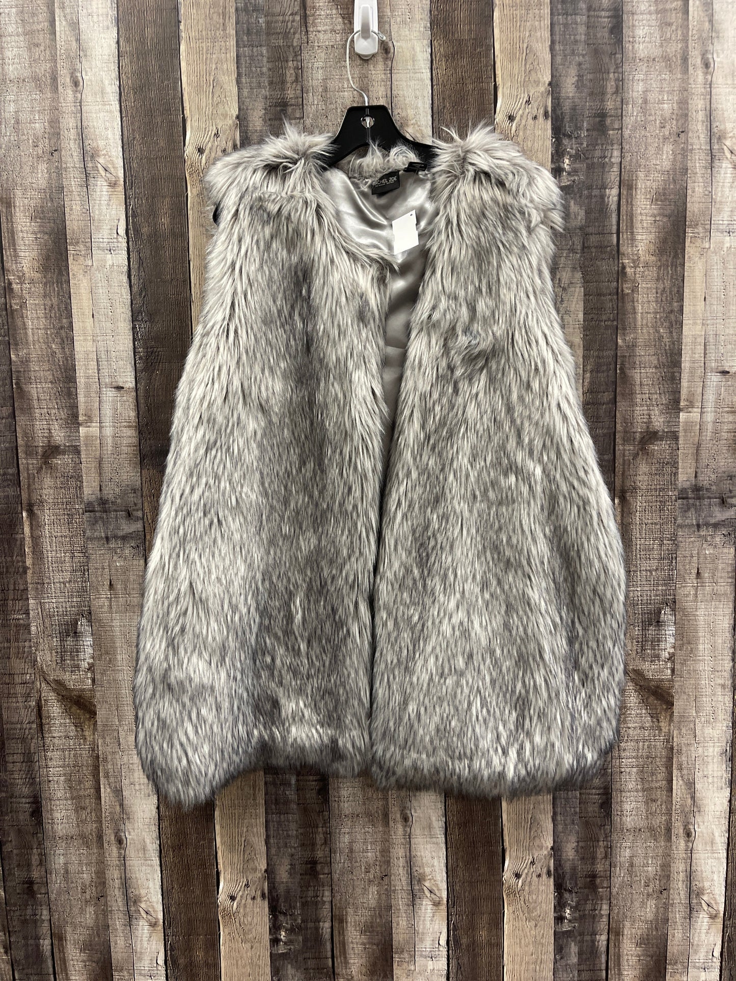 Vest Faux Fur & Sherpa By Rachel Zoe In Grey, Size: 3x