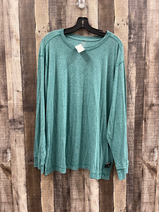 Top Long Sleeve By Falls Creek In Green, Size: 2x