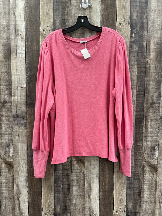 Top Long Sleeve By Falls Creek In Pink, Size: 2x