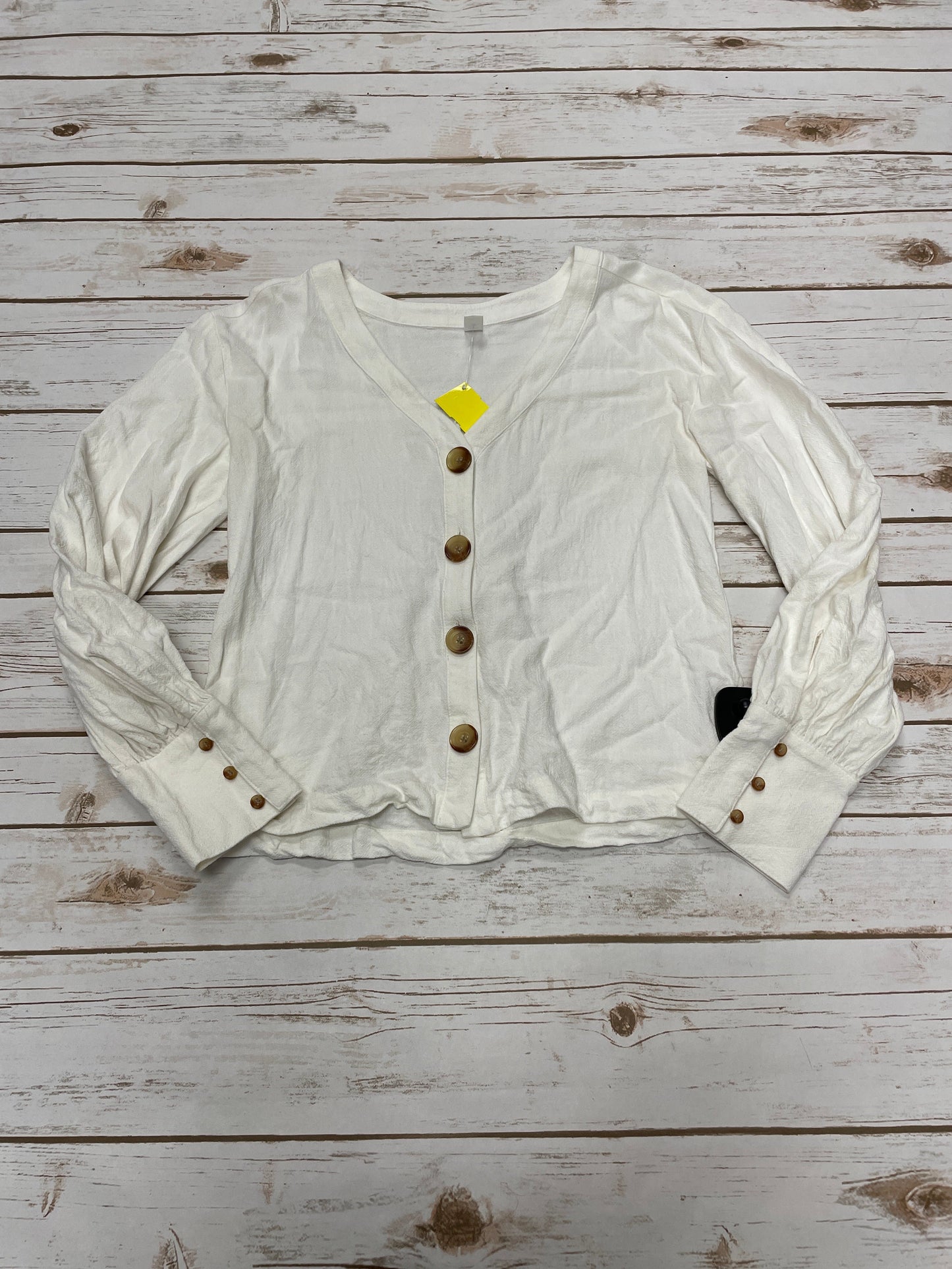 Top Long Sleeve By Bp In Ivory, Size: Xs