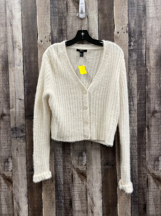 Sweater Cardigan By Forever 21 In Ivory, Size: L