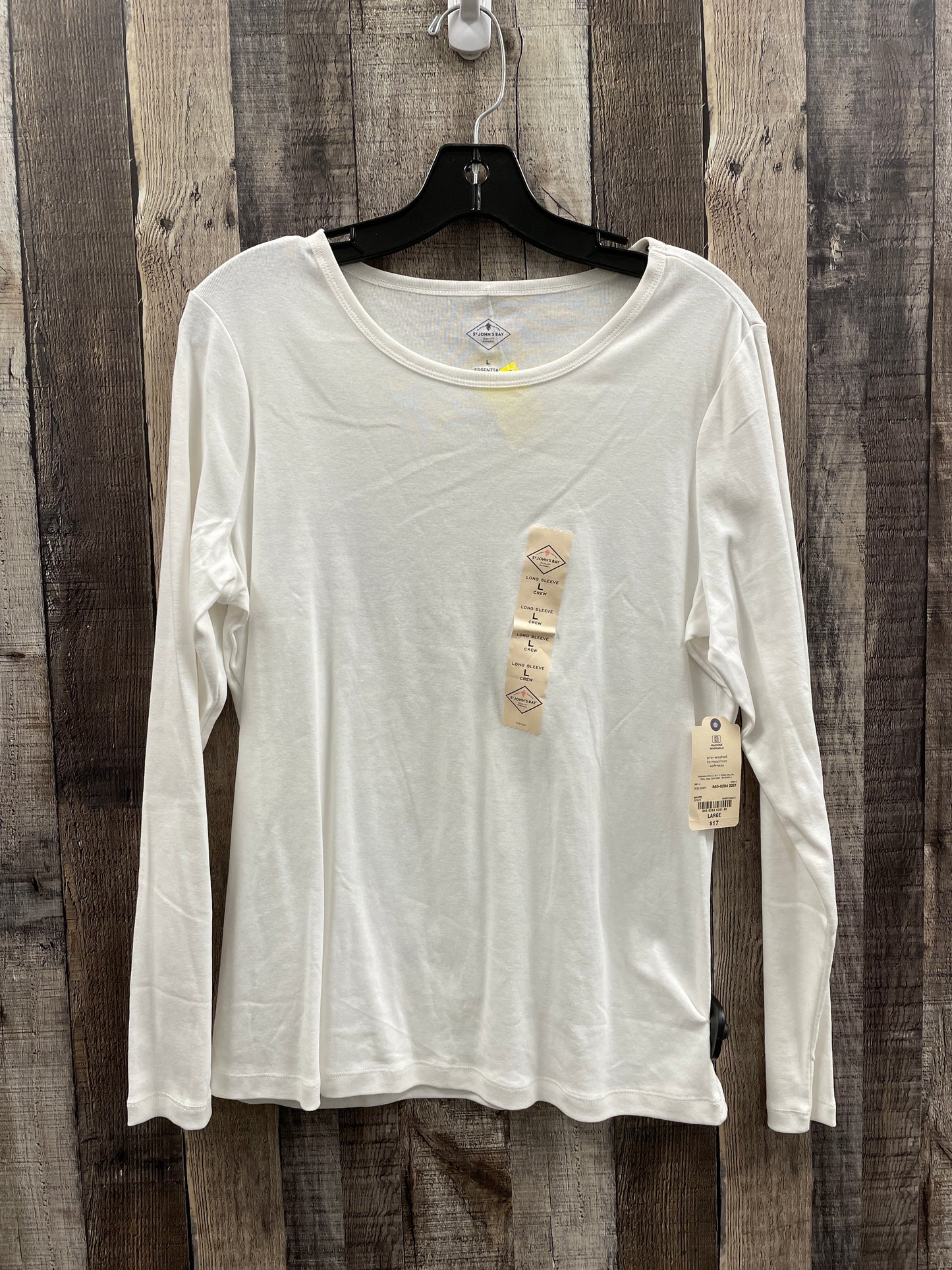 Top Long Sleeve By St Johns Bay In White, Size: L