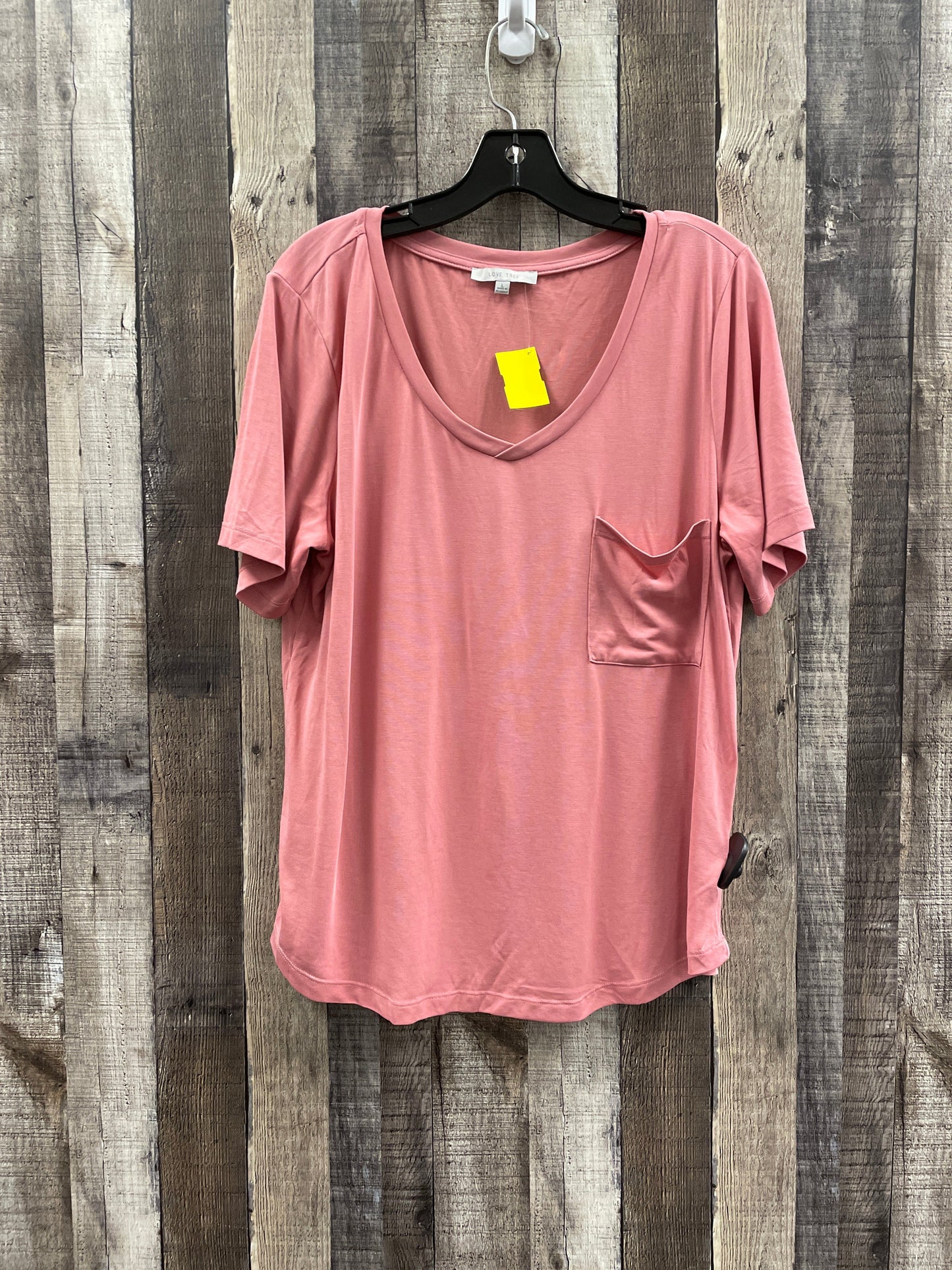 Top Short Sleeve Basic By Love Tree In Pink, Size: L