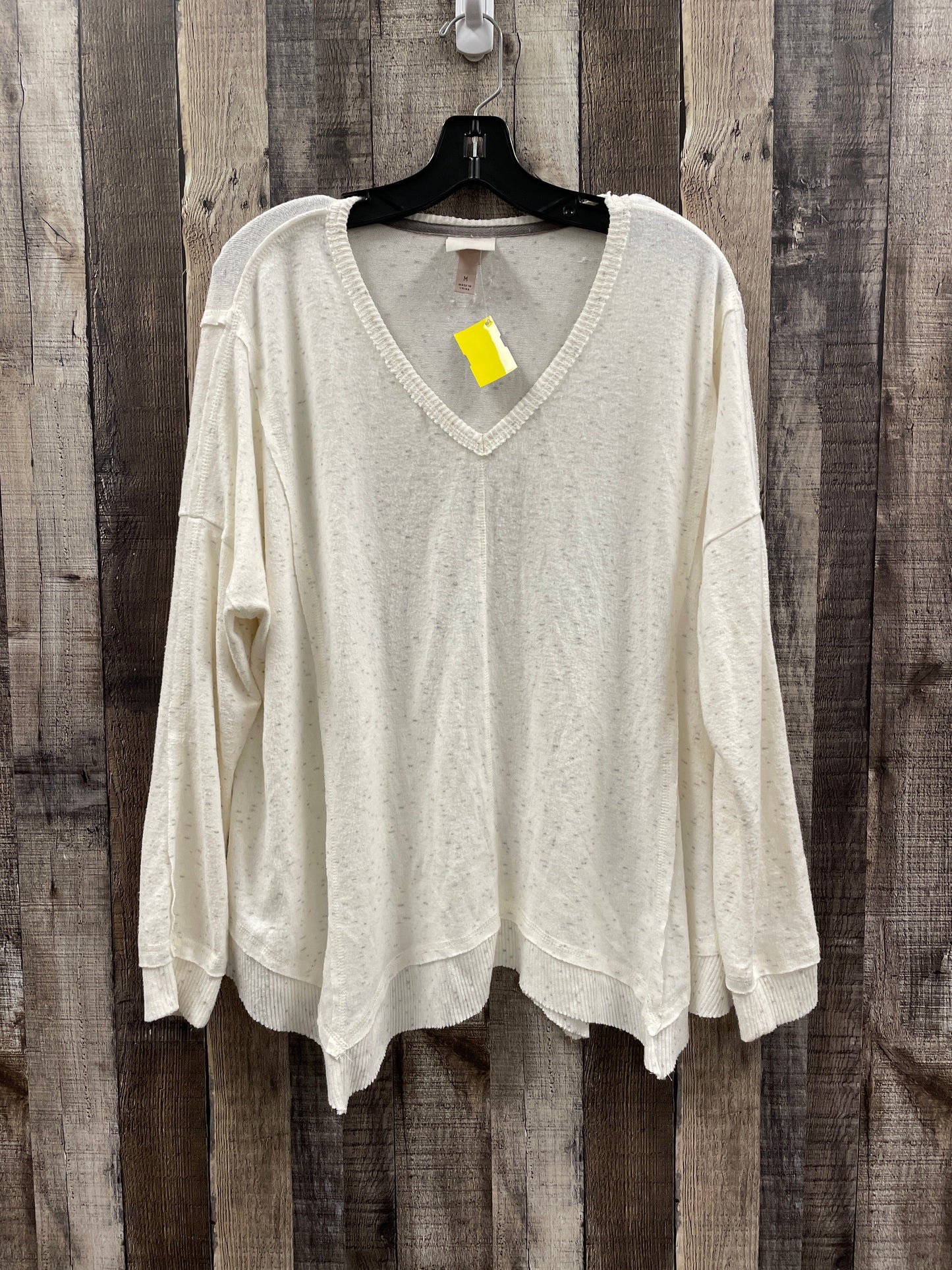 Top Long Sleeve By Knox Rose In Cream, Size: M