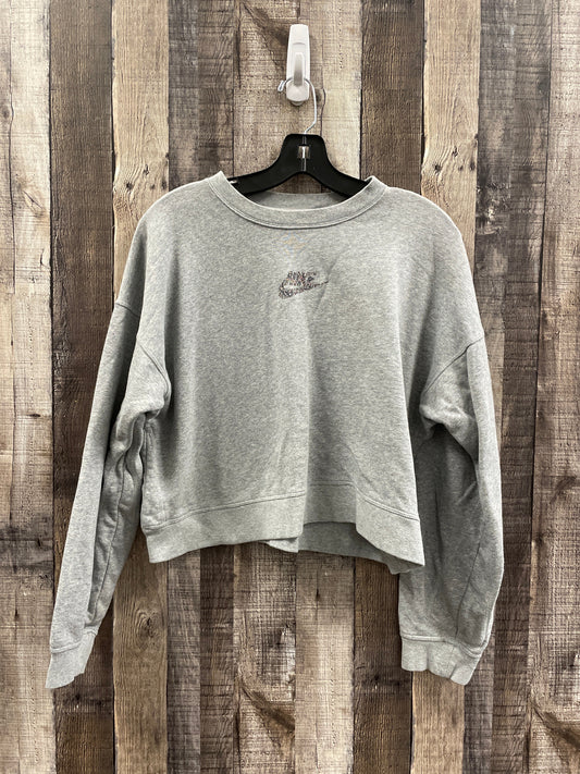 Sweatshirt Crewneck By Nike In Grey, Size: S