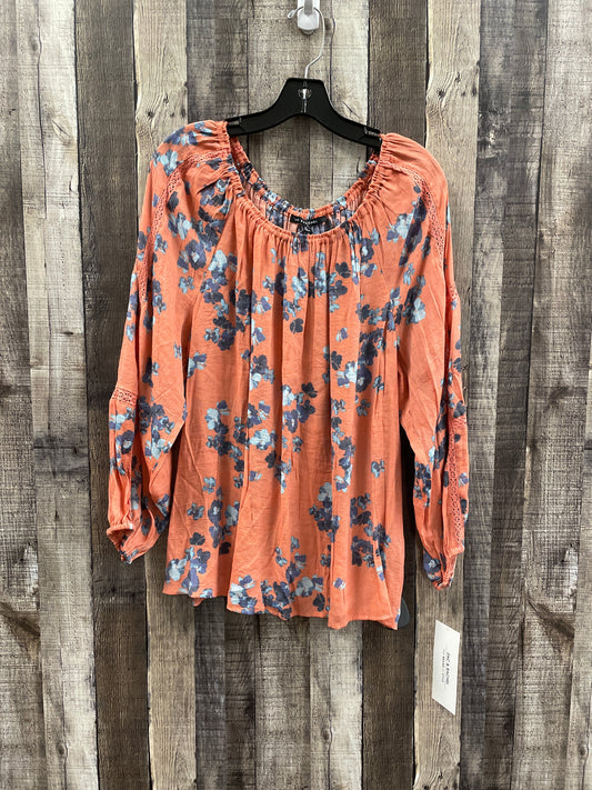 Top Long Sleeve By Zac And Rachel In Orange, Size: Xl