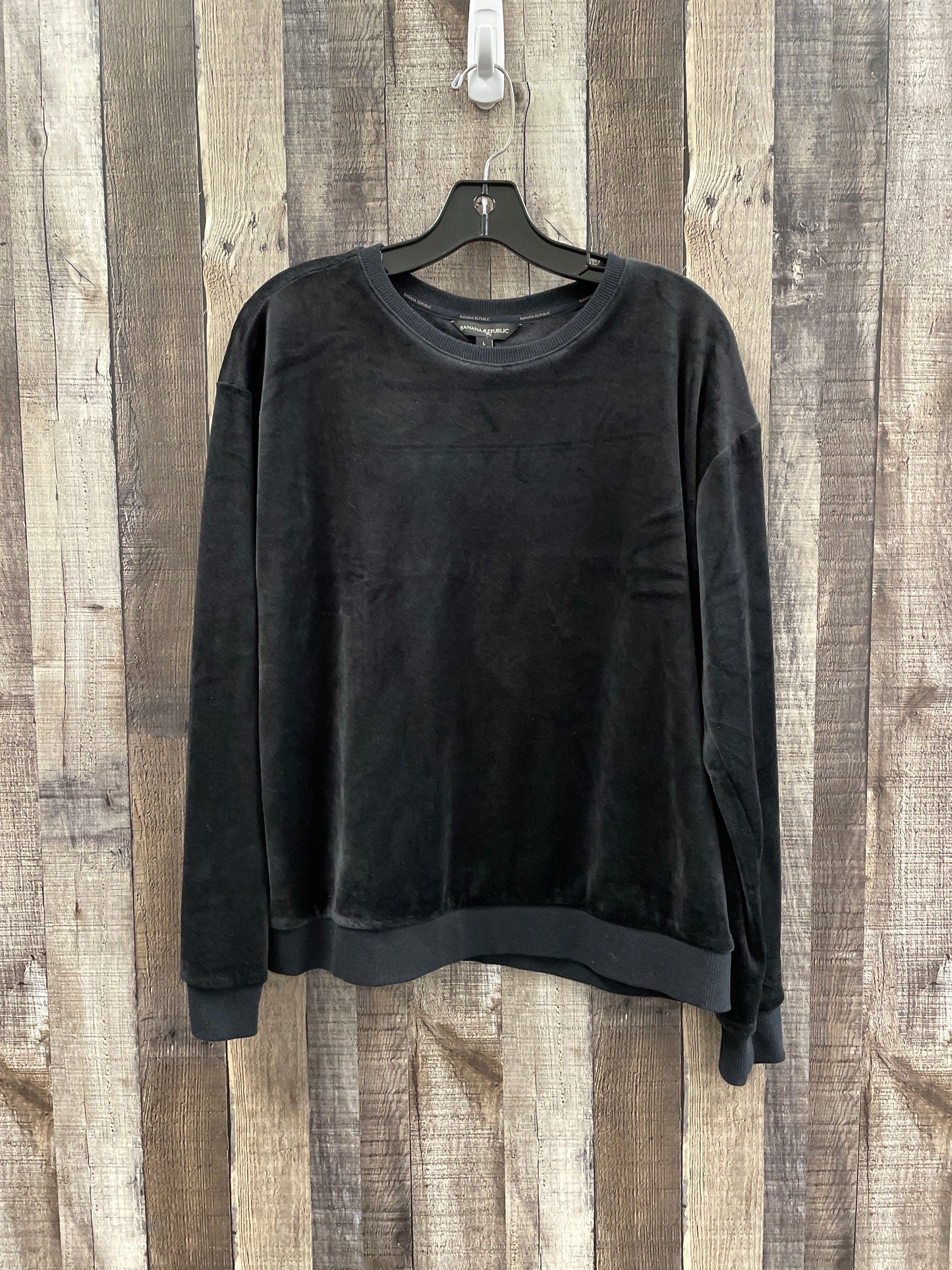 Sweatshirt Crewneck By Banana Republic In Black, Size: L