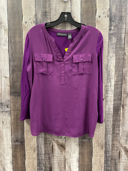 Top Long Sleeve By Inc In Purple, Size: Lp