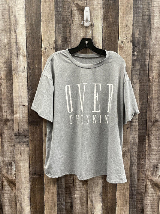 Top Short Sleeve By Shein In Grey, Size: 2x