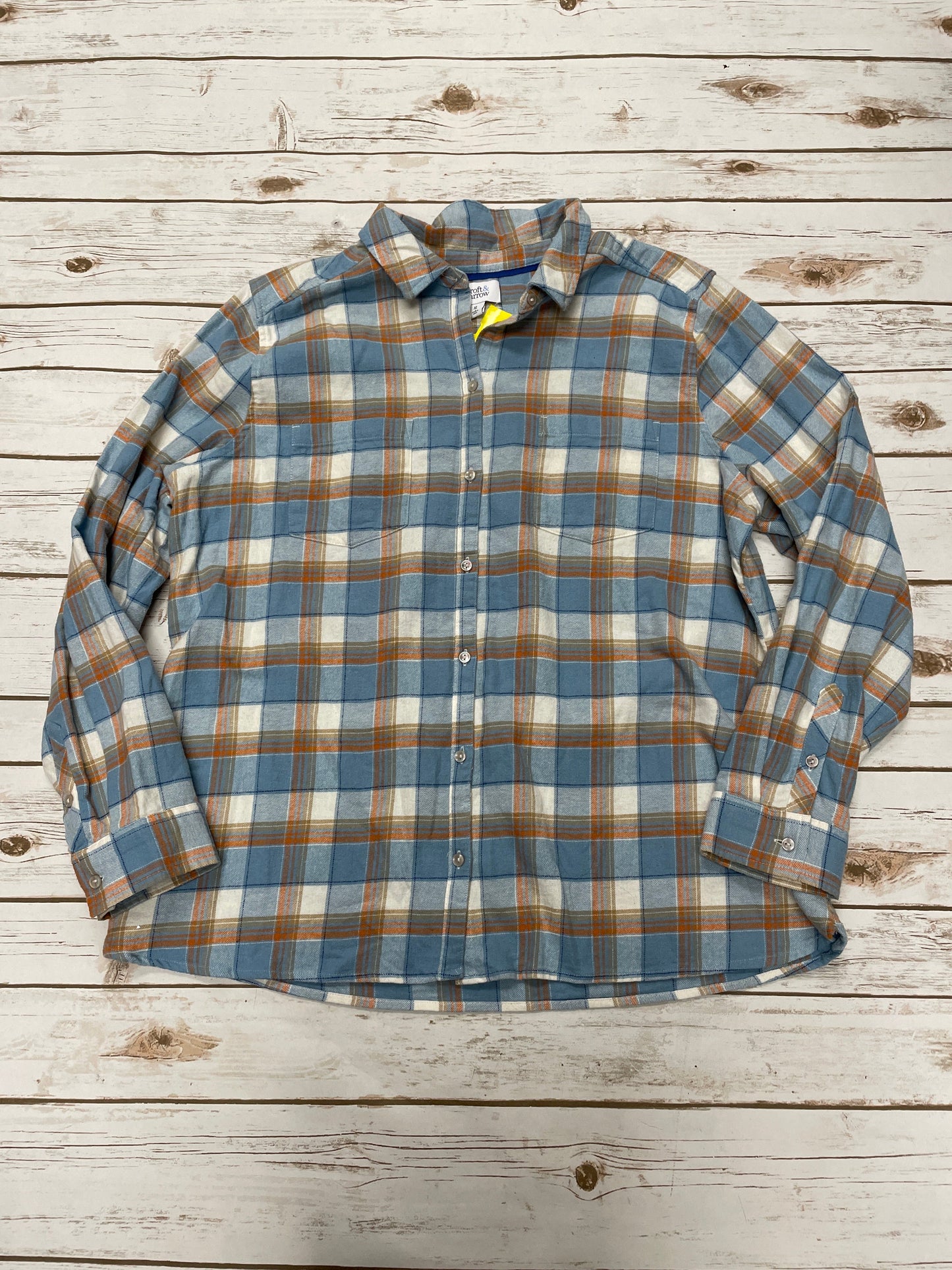 Top Long Sleeve By Croft And Barrow In Plaid Pattern, Size: Xl