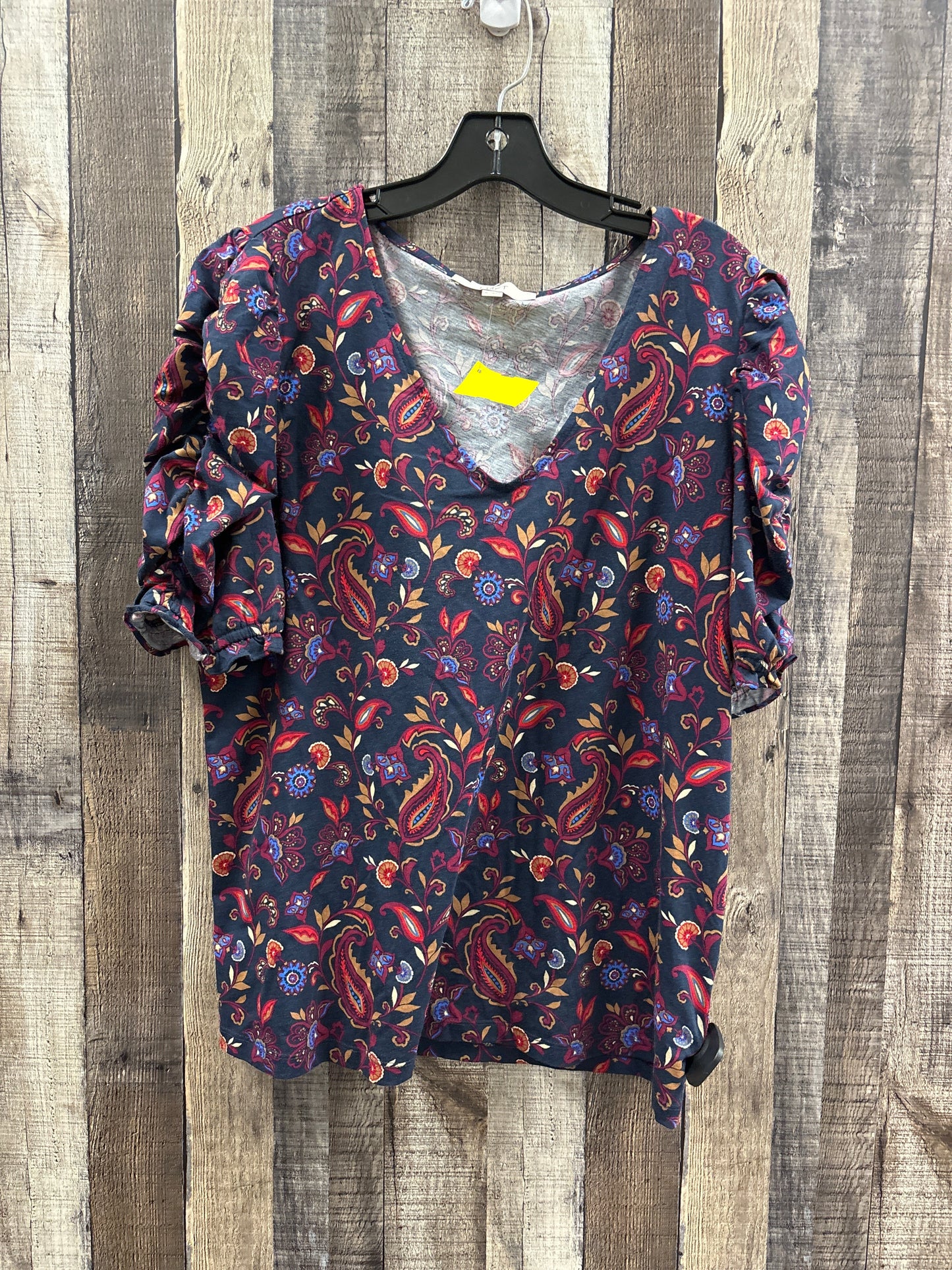 Top Short Sleeve By Loft In Multi-colored, Size: Xl