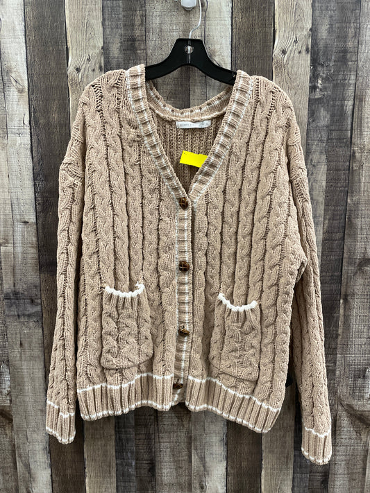 Sweater Cardigan By Altard State In Tan & White, Size: L