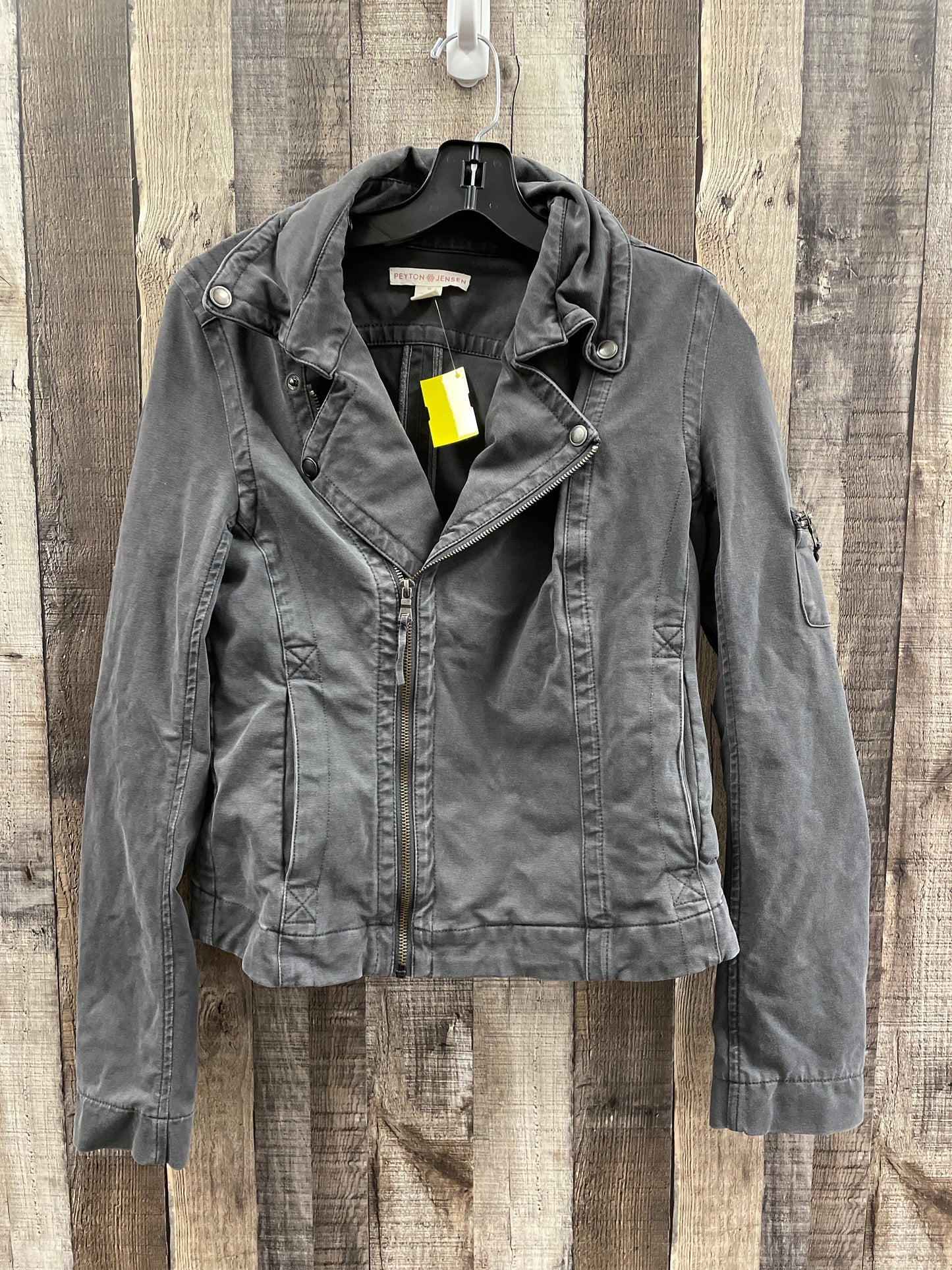 Jacket Denim By Peyton Jensen In Grey, Size: M