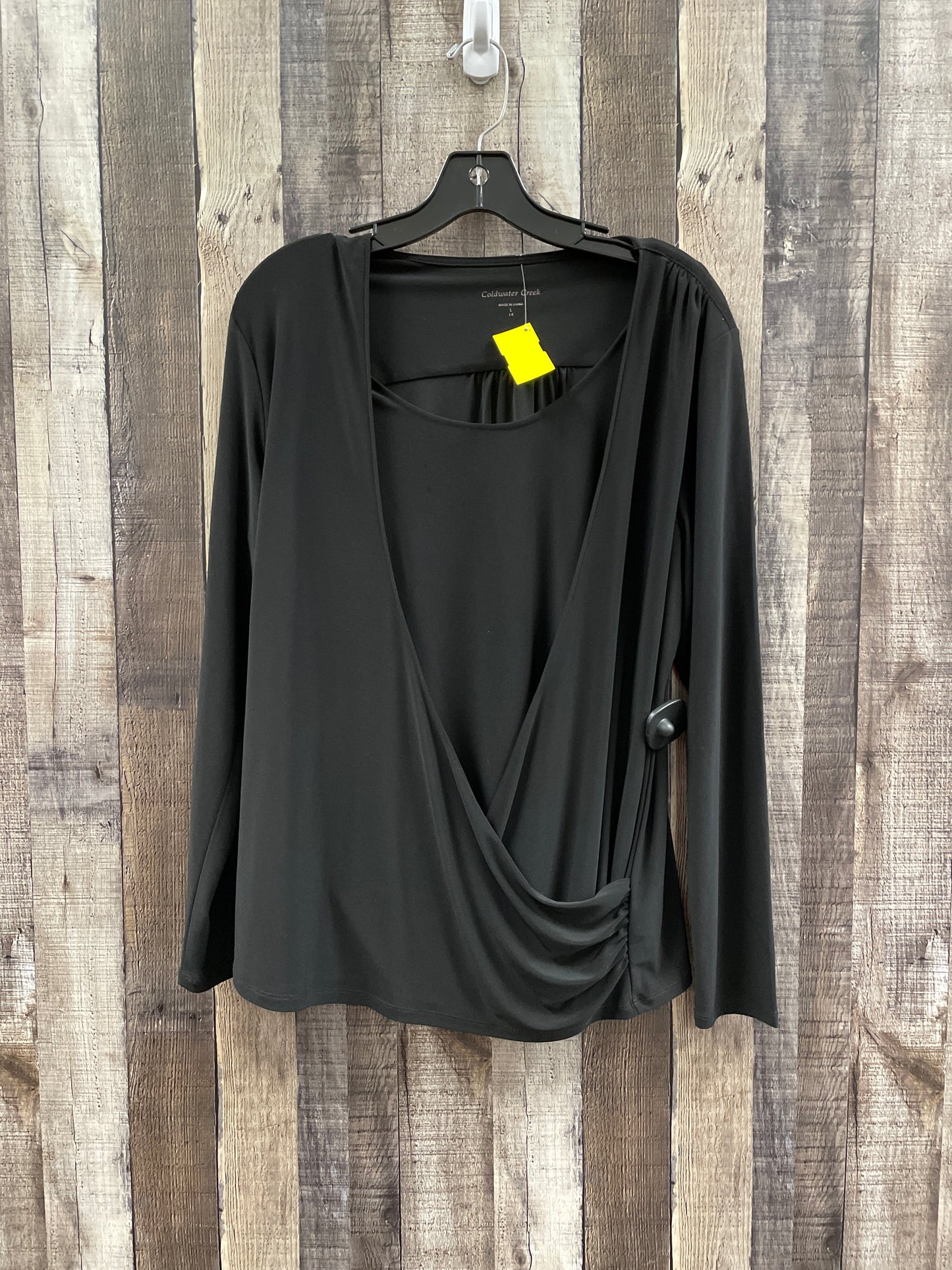 Top Long Sleeve By Coldwater Creek In Black, Size: L