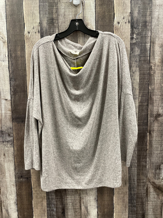 Top Long Sleeve By Ee Some In Taupe, Size: L