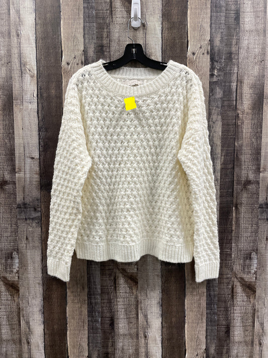 Sweater By Loft In White, Size: L