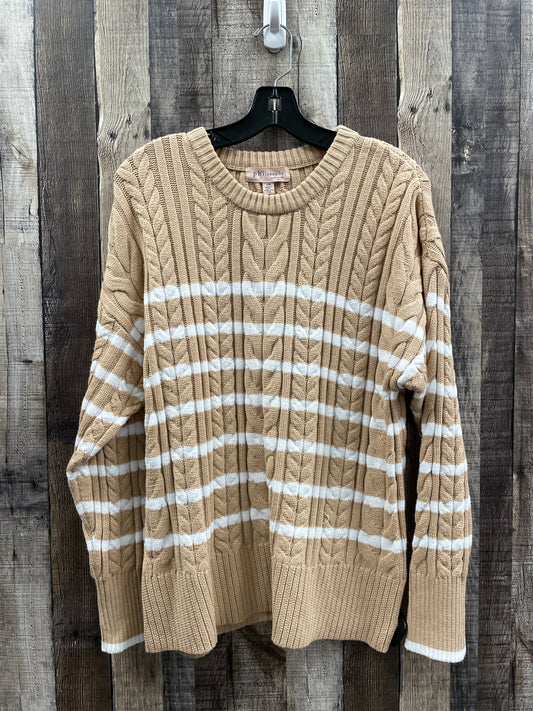 Sweater By Philosophy In Tan & White, Size: L