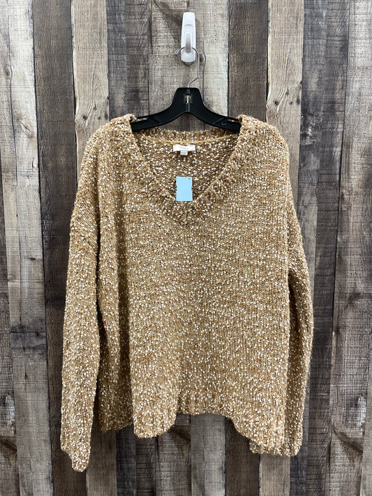 Sweater By Loft In Tan & White, Size: Xl