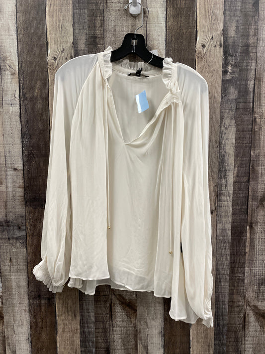 Blouse Long Sleeve By Banana Republic In Ivory, Size: S