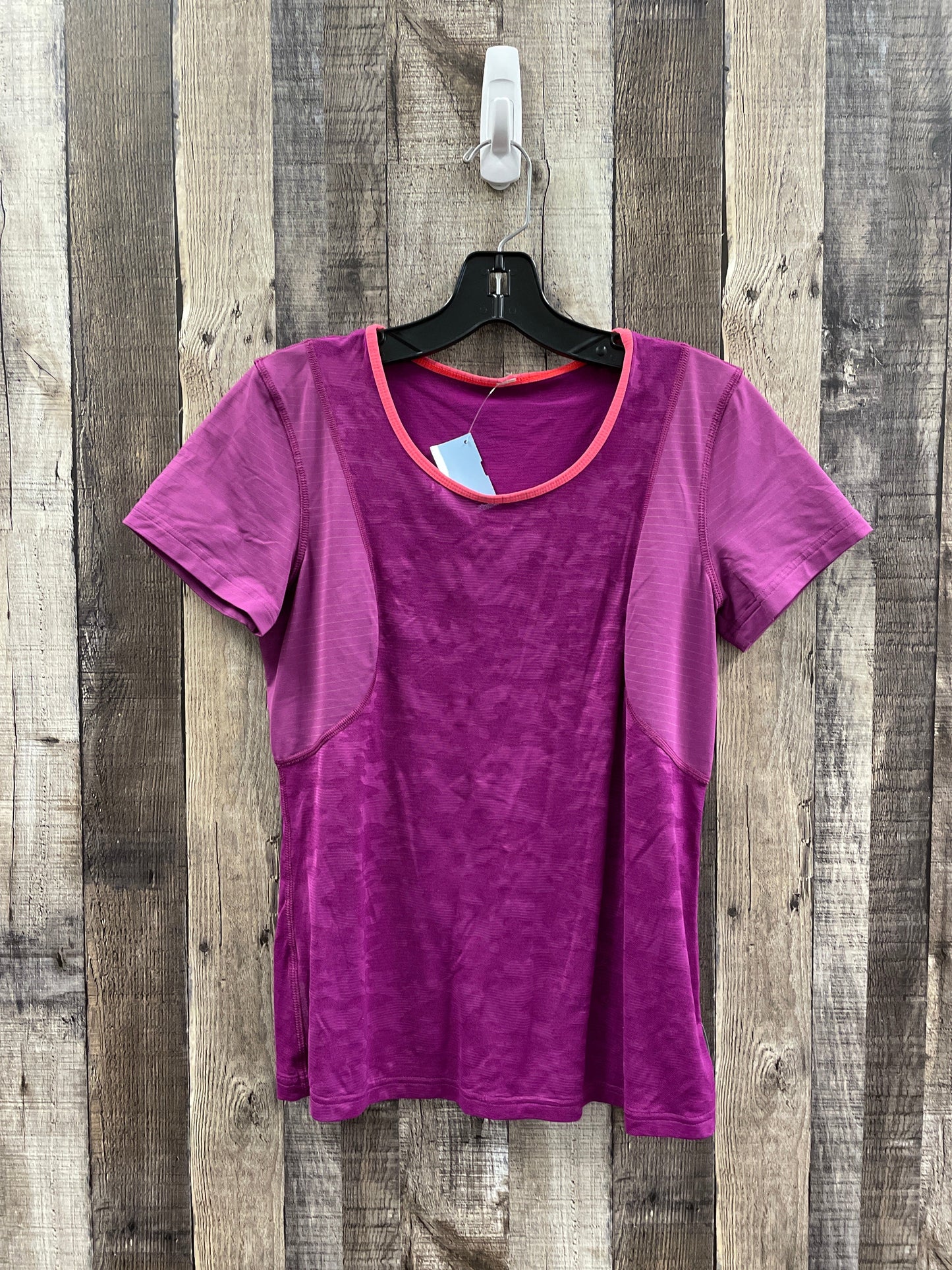 Athletic Top Short Sleeve By Lululemon In Pink, Size: S