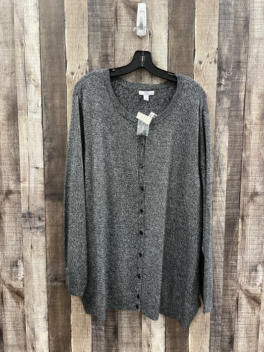 Sweater Cardigan By Croft And Barrow In Grey, Size: 2x