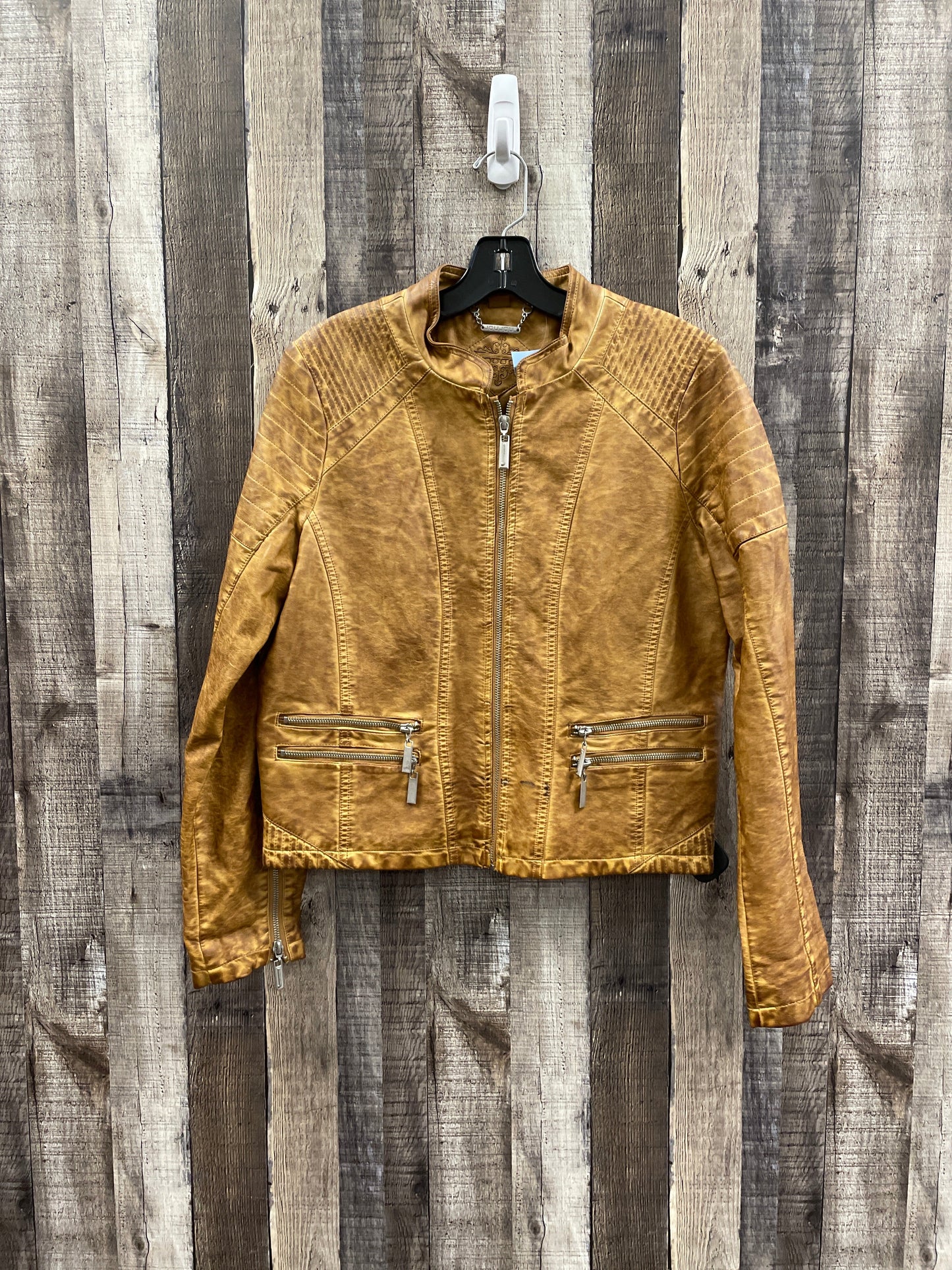 Jacket Moto By Jou Jou In Bronze, Size: L