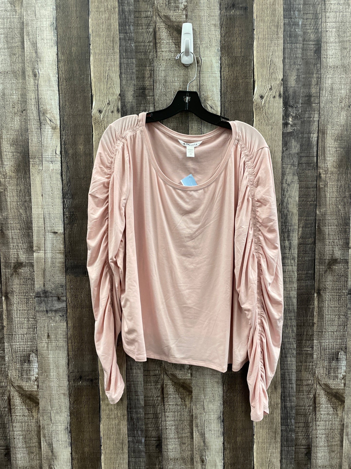 Athletic Top Long Sleeve Crewneck By Athleta In Pink, Size: 3x