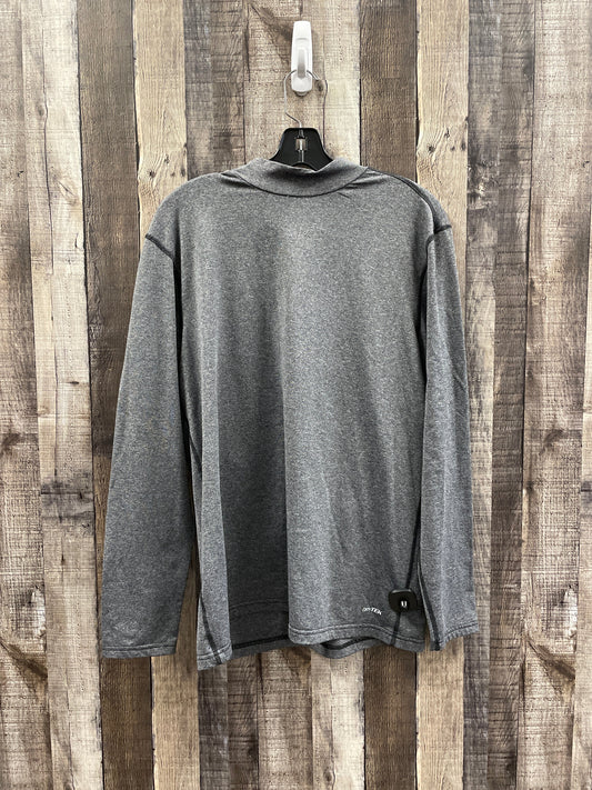 Athletic Top Long Sleeve Collar By Tek Gear In Grey, Size: L