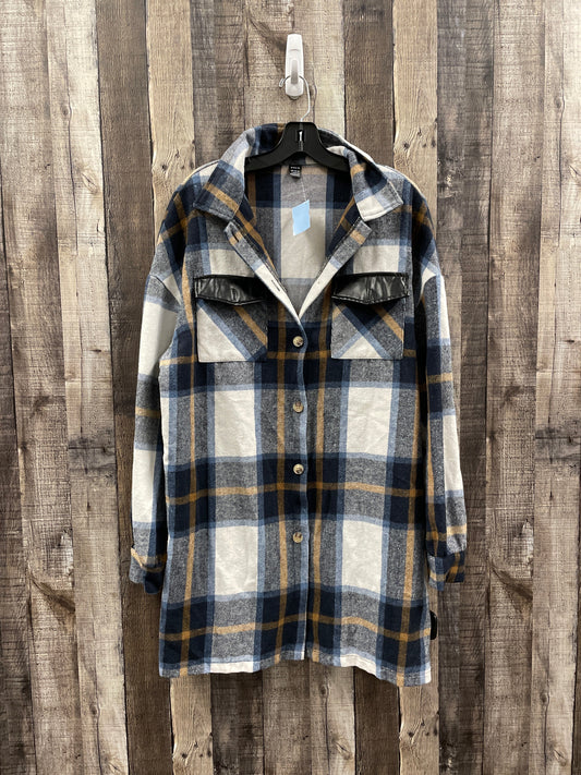 Jacket Shirt By Shein In Plaid Pattern, Size: L