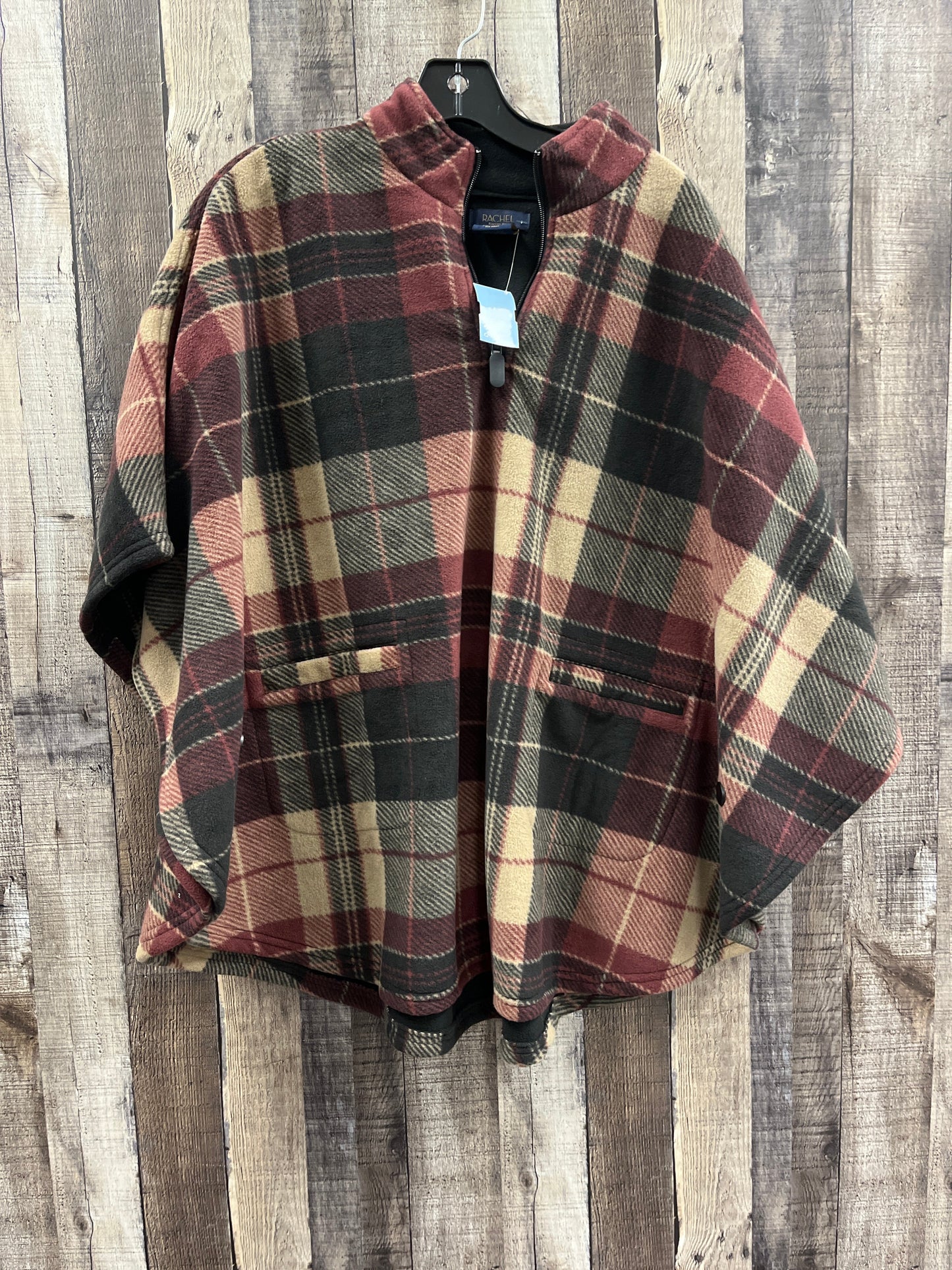 Poncho By Rachel Roy In Plaid Pattern, Size: Osfm