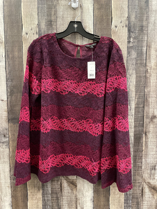 Top Long Sleeve By Banana Republic In Maroon, Size: Xl