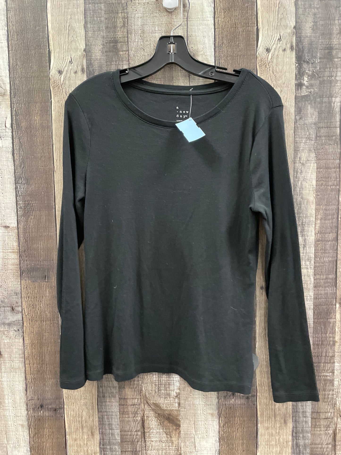 Top Long Sleeve By A New Day In Black, Size: L