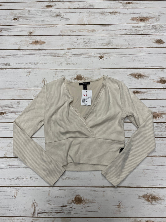 Top Long Sleeve By Forever 21 In Beige, Size: M