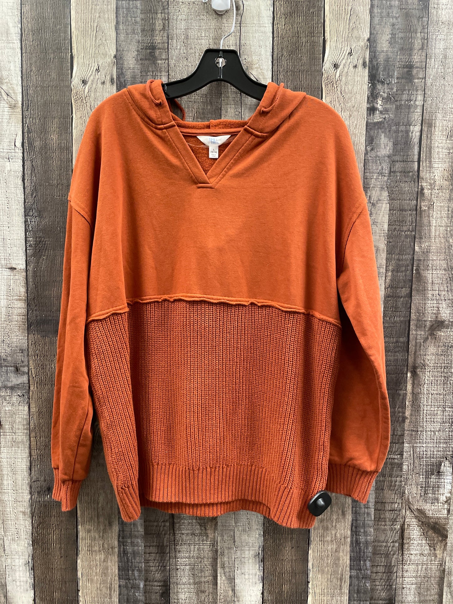 Sweatshirt Hoodie By Time And Tru In Orange, Size: L